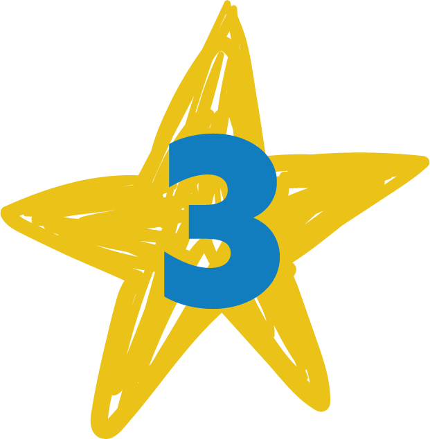 Yellow star with number 3